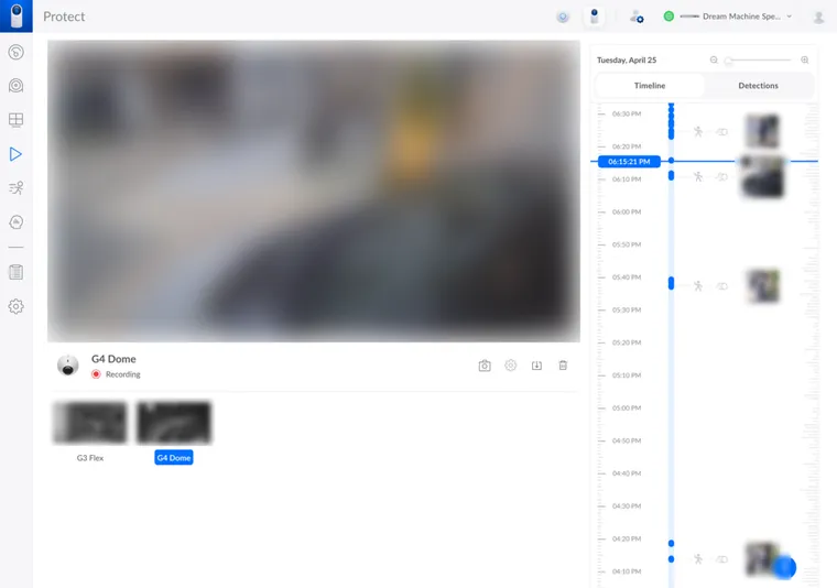 UniFi Protect Playback Screen